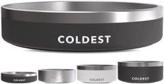 Coldest Water dog bowl stealth black 21oz closeup shows insulated design for fresh water