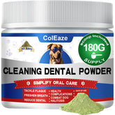 Coleaze dog teeth powder tub ready for simple, daily oral care at home.
