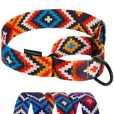 CollarDirect Aztec martingale collar closeup reveals durable nylon texture for comfort.