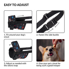 CollarDirect dog muzzle in XS-XL size range for versatile medium to large dogs.