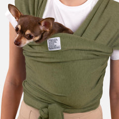 CollarDirect dog sling carrier gray closeup shows breathable fabric for everyday comfort.