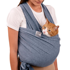 CollarDirect dog sling gray closeup shows breathable fabric for all-day comfort.