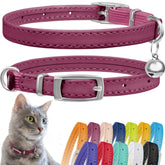 CollarDirect leather cat collar with bell pink enhances visibility for quick spotting