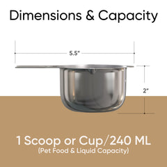 Color Up stainless steel dog food scoop shows rust-resistant, durable metal for daily use.