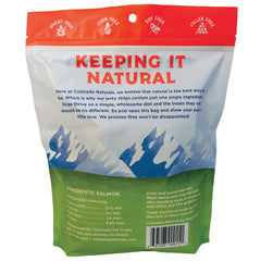 Colorado Naturals Salmon Jerky Strips rewards image emphasizes training-friendly treats.