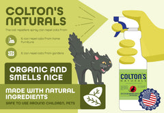 Colton's Naturals cat repellent applied around trash cans to deter cats