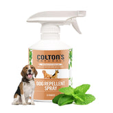 Colton's Naturals dog repellent spray bottle deters dogs from outdoor spaces.