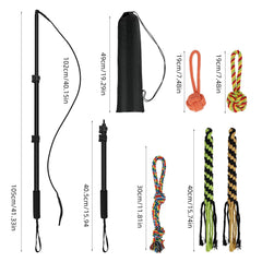 COM4SPORT Flirt Pole telescopic length adjustable for indoor or outdoor play