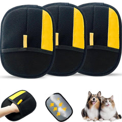 Comasua Pet Hair Remover Glove lifting fur from clothes for quick touch-ups