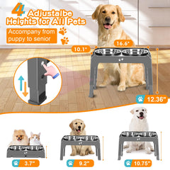COMESOON adjustable heights show 3.7 in to 12.36 in for growing dogs