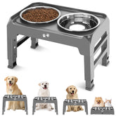 COMESOON elevated bowls stand with dual 50oz bowls supports ergonomic feeding for large dogs
