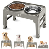 COMESOON elevated bowls stand with four-height system enables ergonomic feeding.