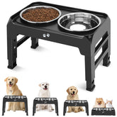 COMESOON elevated dog bowl stand adjustable height for ergonomic feeding