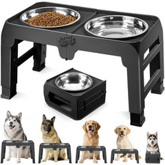 COMESOON elevated dog bowl stand folded for compact storage and travel.
