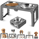COMESOON foldable elevated dog bowl stand ready for travel-friendly meals and compact storage.