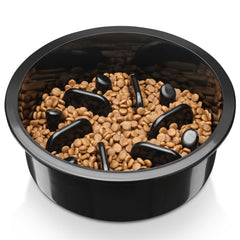 COMESOON slow feeder bowl front view with maze design for calmer eating.