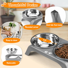 COMESOON tazones de acero inoxidable 5 pulgadas, prácticos para comida y agua de mascotas.