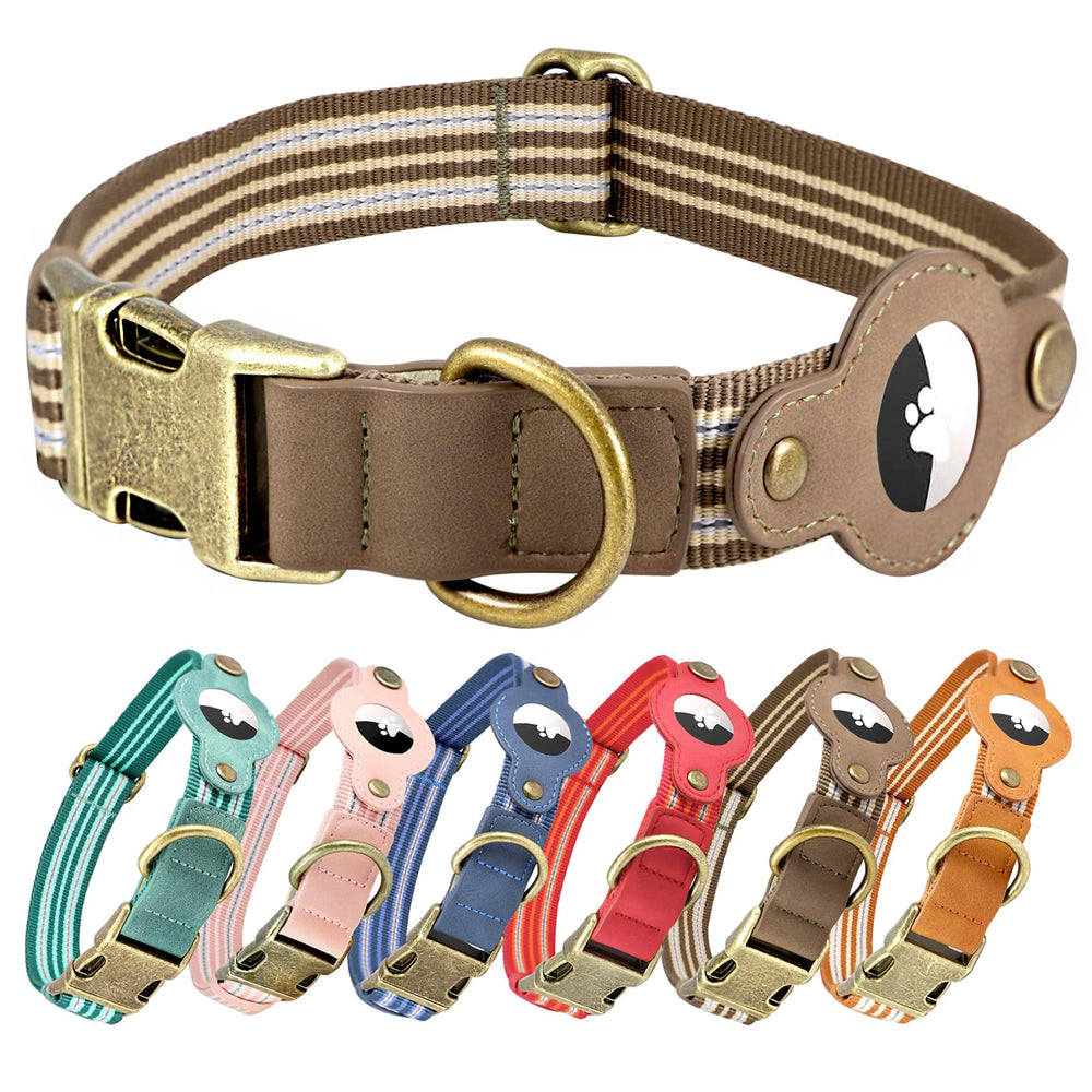 Comfluxe AirTag dog collar with built-in holder helps locate your large dog.