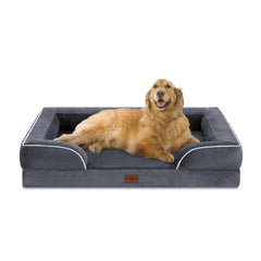 Comfort Expression Orthopedic Dog Bed 4 sided wrap supports secure, cozy sleep for large dogs