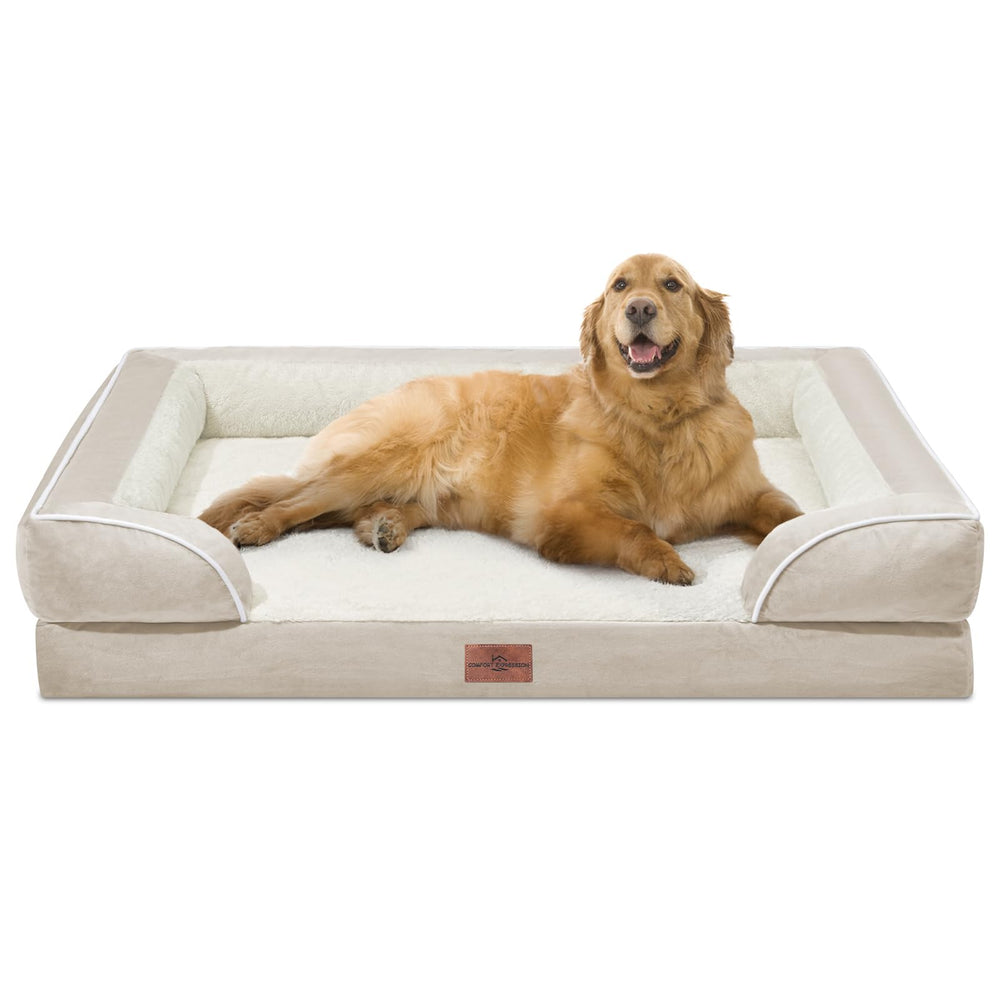 Comfort Expression orthopedic dog bed 42x30 front view with ample space for large dogs.
