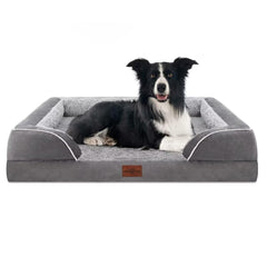Comfort Expression orthopedic dog bed with egg crate foam supports joints for large dogs.