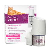 Comfort Zone cat diffuser in room creates a calm, safe space.