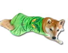 ComfyCamper Green Monster Dog Costume size chart helps ensure a cozy fit.