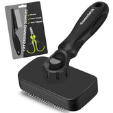 Comotech cat brush close-up for shedding control and calm grooming sessions