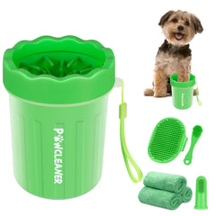 Comotech paw cleaner small cup open shows easy-water wash for muddy paws.