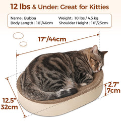 ComSaf Cat Scratching Board top view highlights zero-gravity nap zone for relaxed lounging.