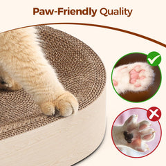 ComSaf Cat Scratching Board close-up shows bark-like corrugated cardboard texture for natural scratching.