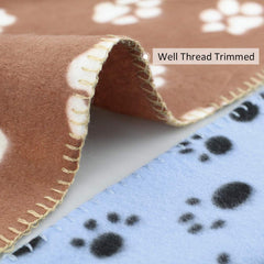 Comsmart dog blanket paw print blue-grey is ideal for sofa naps and carrier use.