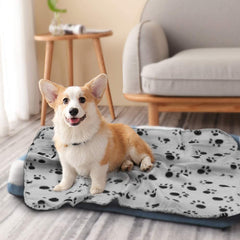 Comsmart Dog Blankets paw print closeup shows ultra-soft fleece for gentle cuddles.
