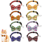 COMSUN 8-pack cat collars with Bowie bow fruit pattern for stylish safety.