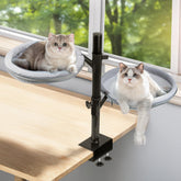 COMTAR large cat desk bed rotation shows a 360-degree perch for monitoring your workspace.