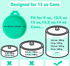 Comtim can covers on dog and cat cans demonstrate reusable, spill-free storage.
