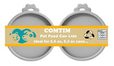 Comtim cat can cover grey seals 5.5 oz cans, preserving fresh wet food.