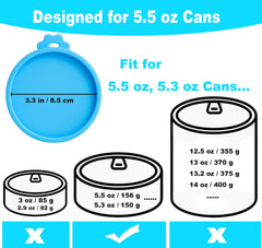 Comtim cat can lid on 5.5 oz can shows secure fit and spill-free storage.