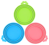 Comtim pet food can covers pack-front shows universal fit and odor-control storage.