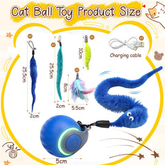 CONAMEI interactive cat toys ball blue USB charging ensures long play sessions