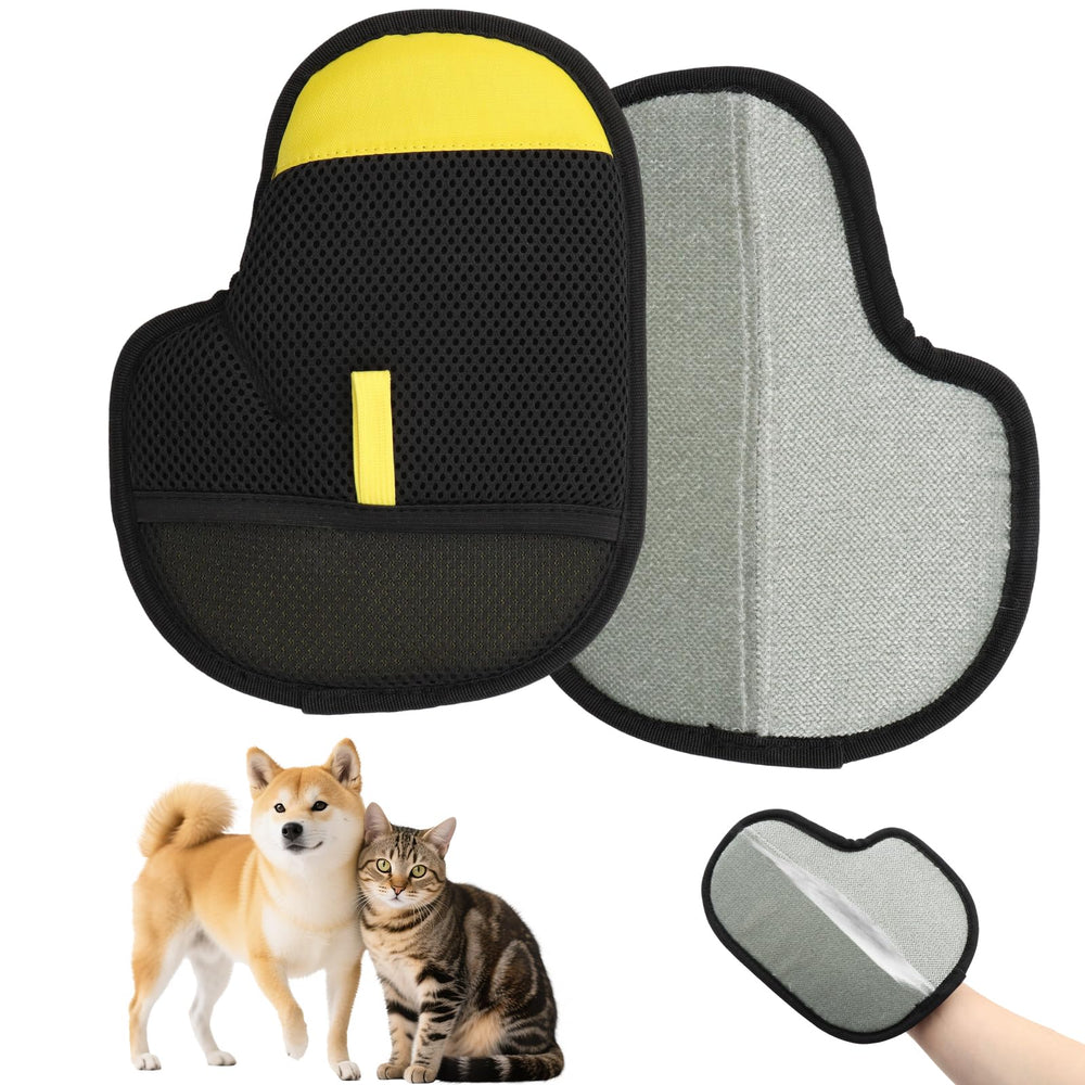 CONAMEI Pet Hair Remover Glove close-up showing electrostatic action catching fur