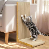 Conlun Cardboard Cat Scratcher 26in L-shape wall-mounted, space-saving scratch area