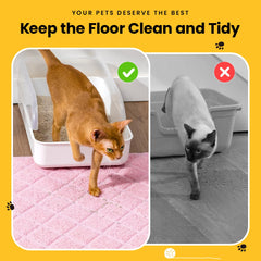 Conlun cat litter mat non-slip backing keeps mat in place on floors