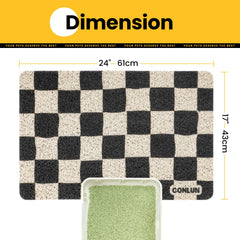 Conlun cat litter mat non-slip backing holds mat securely during use