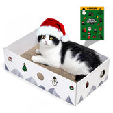 Conlun Cat Scratcher Box front view shows sturdy heavy-duty cardboard for daily play