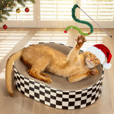 Conlun cat-scratcher-cardboard oval design supports comfortable scratching posture.