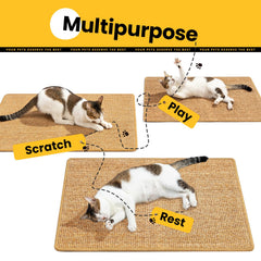 Conlun Cat Scratcher Mat on the floor protects your furniture from claws