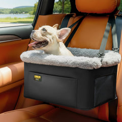 Conlun dog car seat booster elevated-view helps calmer road travel.