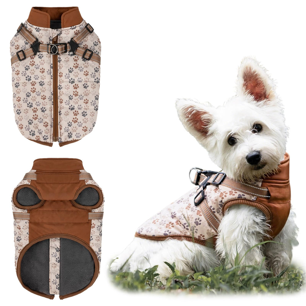 COOHAMS dog winter coat front view for warmth during chilly walks