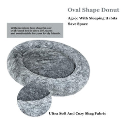 Coohom dog bed with soft faux fur for curling up in comfort.